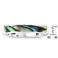 thumbnail image 3 of Rectangular Bar Abalone Shell Inlay Sterling Silver Ring-9, 3 of 7