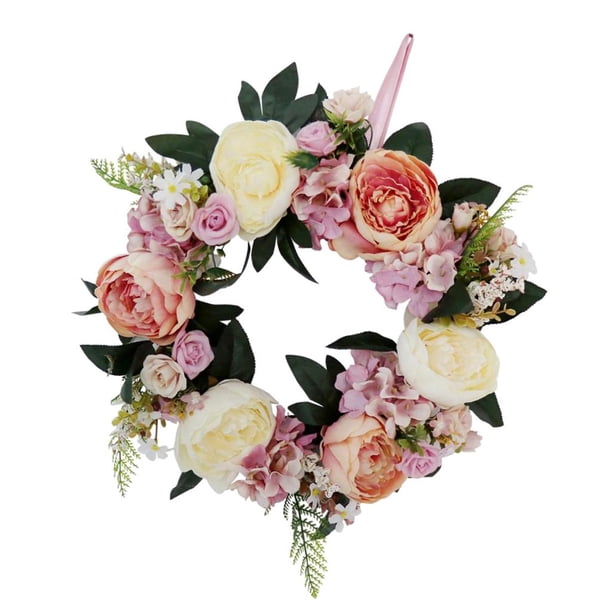 s Clásicas Jardín Flores Artificiales Puerta Principal , segundo, 38 x 38 x 10cm Opción 7 perfecl Guirnalda de flores artificiales
