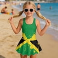 thumbnail image 6 of FOR U DESIGNS Girls' Sleeveless One-Piece Swimsuit Sleeveless Bathing Suit Swimwear Modest Beach Swim Dress Sun Protection, Jamaica Flag, 6 of 7