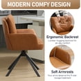 thumbnail image 5 of WUTUTUEE Dining Chair with Arms,Modern Upholstered Swivel Dining Room Chairs Comfy Accent Armchair with Mid Back, Desk Arm Chair for Kitchen/Living Room/Dining Room, Light Brown, 5 of 9