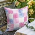 thumbnail image 5 of Abstract Plaid Spring Throw Pillow Cover Pink Blue Purple Colorful Tartan Cotton Linen Cushion Cover Throw Pillow Case with Invisible Zipper for Couch Sofa Bed Chair Car 16x16 Inch, 5 of 9