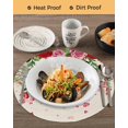 thumbnail image 3 of 13 Inch Round Placemats Set of 6, Valentine's Day Non Slip Heat Insulation PP Table Mats, Pink Red Roses Love Heart Eucalyptus Burlap Washable Place Mats for Kitchen Dining Party Table Decor, 3 of 7