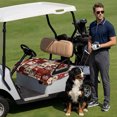 thumbnail image 3 of Christmas Plaid Golf Cart Seat Covers, Xmas Tree Snowflake Snowman Vintage Red Golf Cart Seat Towel Cover for 2/4 Seater Bench Seats, Breathable Washable Dust & Sun Protection Seats Blanket 51''x31'', 3 of 9