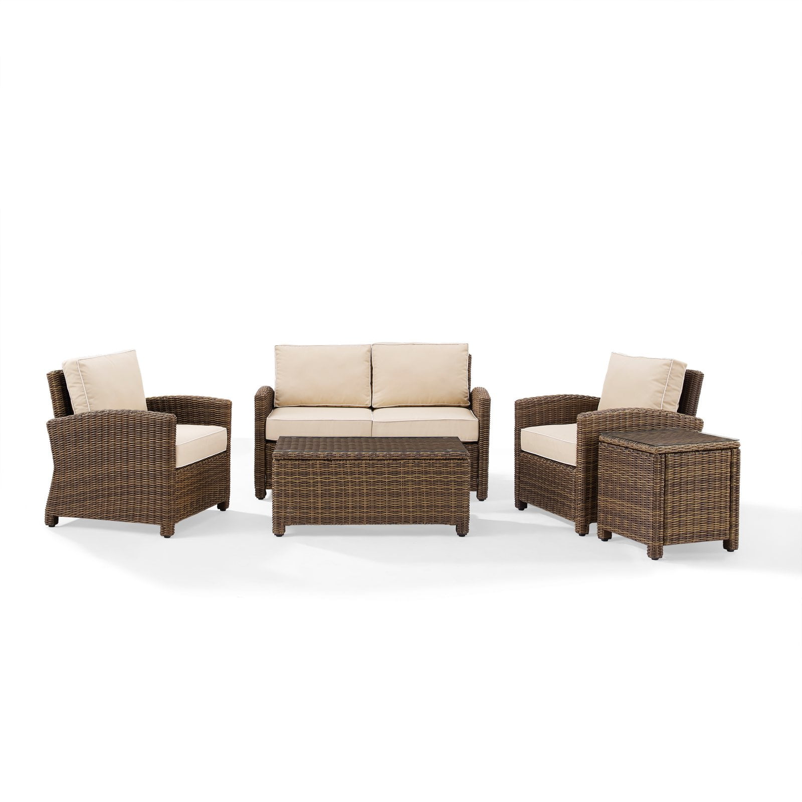 Crosley Furniture Bradenton 5-Piece Outdoor Wicker Conversation Set with Navy Cushions... by Crosley Brands, Inc
