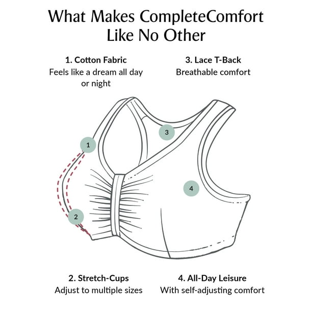 Women's Glamorise 1908 Complete Comfort Cotton T-Back Bra (Cafe 48