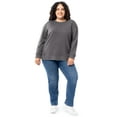 thumbnail image 3 of Terra & Sky Women's Plus Size Fleece Sweatshirt, Available in 1,2, and 3- Packs, Size 0X-4X, 3 of 23