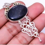 ZAM GEMS Nephrite Jade - Canada Gemstone 925 Silver Plated Handmade Pendant 2.46" A349, Valentine's Day Gift, Birthday Gift, Beautiful Jewelry For Woman