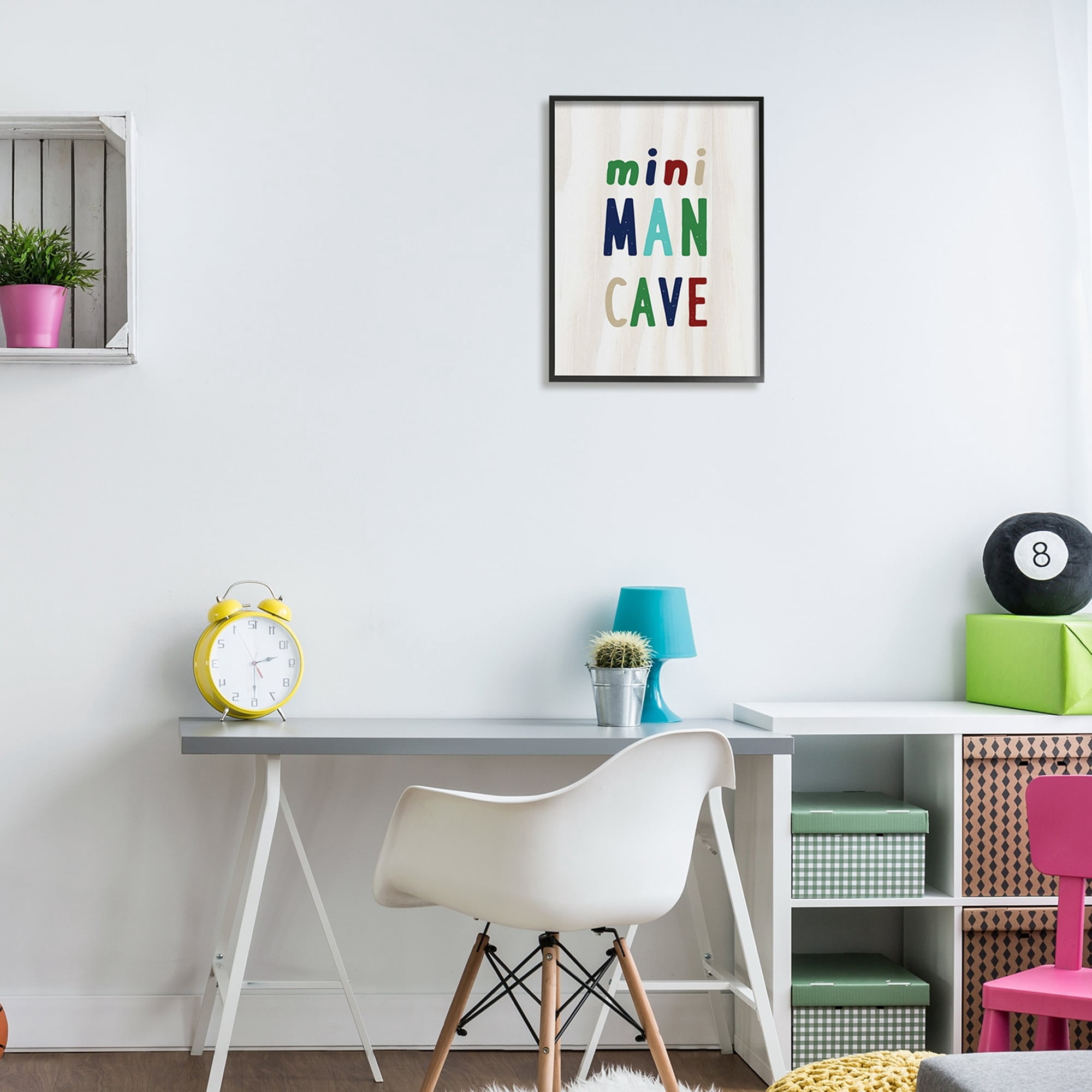 Stupell Industries Playful Mini Man Cave Text Grain Pattern , 16 x 20, Design by Lil' Rue