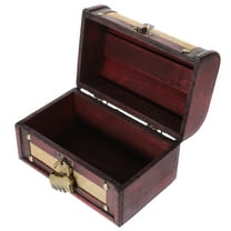 PAMINGONO Vintage Trinket Box Jewelry Storage Case Wood Alloy 1Pcs