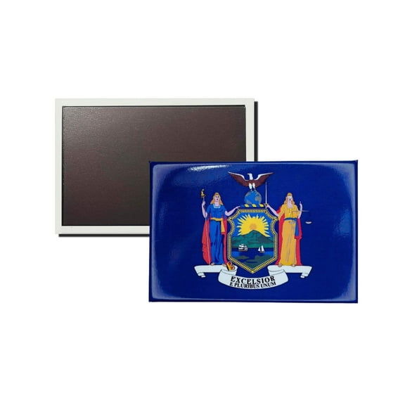 Horizontal Magnet - State Flag New York - USA | Refrigerator Decor Accent, Travel Souvenir, Collectible Keepsake, Home Office Magnet