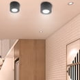 thumbnail image 3 of Lámpara de techo LED de 7W y 220 V, lámpara antiniebla, luz empotrable para baño, color negro (luz blanca), 3 of 8