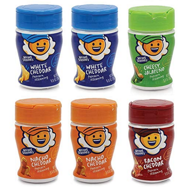 Kernel Season's Cheesy Jr. Mini Popcorn Seasoning, Variety Pack, 6
