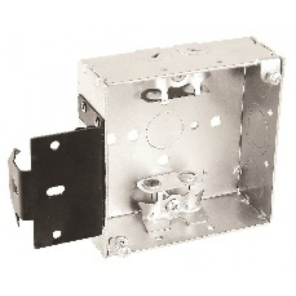 2 Pcs, 4" Square Junction Box w/Metal Stud Bracket, 11/2 In. Deep w/Mx