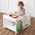 thumbnail image 1 of Set de mesa y silla de destete Montessori para niños pequeños, color blanco, 1 of 7