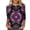 Purple, variant on LYXSSBYX 3/4 Length Sleeve Womens Tops Women's Fashion Casual Color Block Printing Round Neck 3/4 Sleeve T-shirt Top Blouse