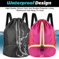 thumbnail image 4 of Bocaoying 2 Pcs 3-Compartment Sports Drawstring Backpack, Water-Resistant Gym Bag with Wet/Dry Separation, Side Pockets & Zipper Pocket, Lightweight Swim Soccer Basketball Sack, 4 of 7