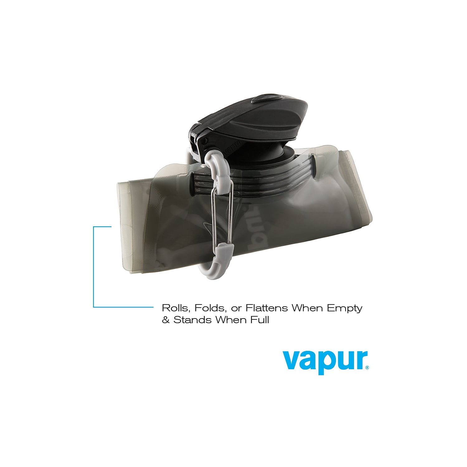 Vapur Anti-Bottle Collapsible Plastic Water Bottle 34 oz. Graphite Gray (30175)