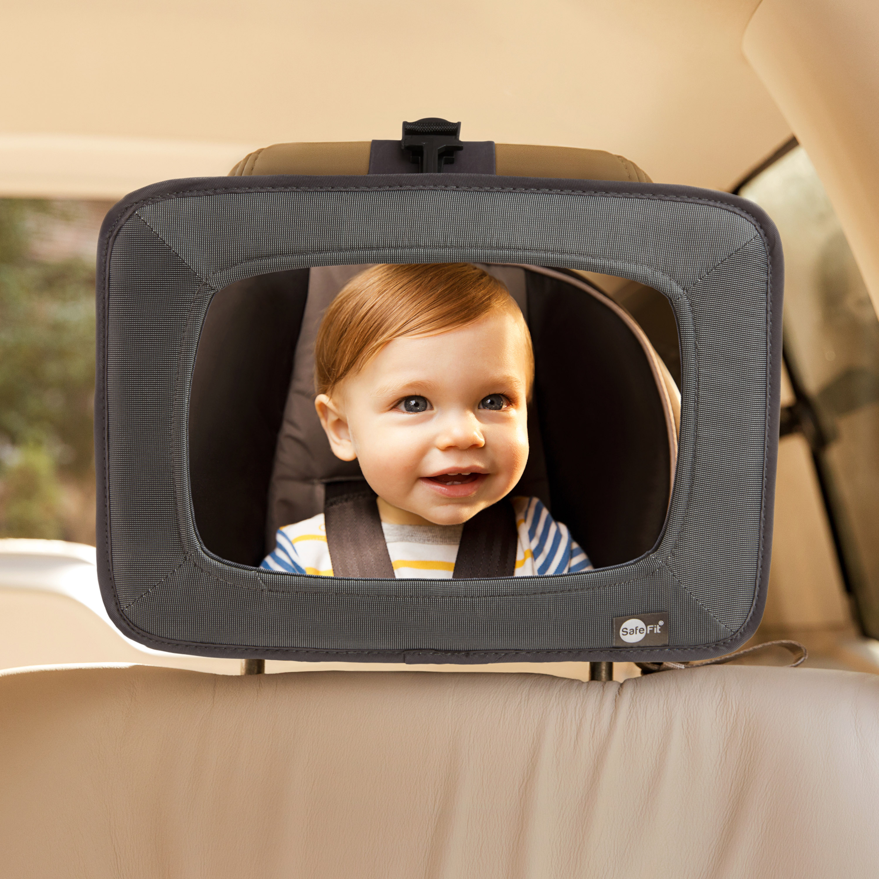 SafeFit® Wide View Baby Car Mirror, Crash-Tested, Gray, Unisex - image 3 of 5