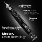 AquaSonic Elite Rechargeable Electric Toothbrush Set - ADA Accepted, 5 Modes, Travel Case, 8 Brush Heads (Black)