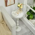 thumbnail image 6 of Round Side Table - Modern Accent Table for Small Spaces - White & Gold, 6 of 9