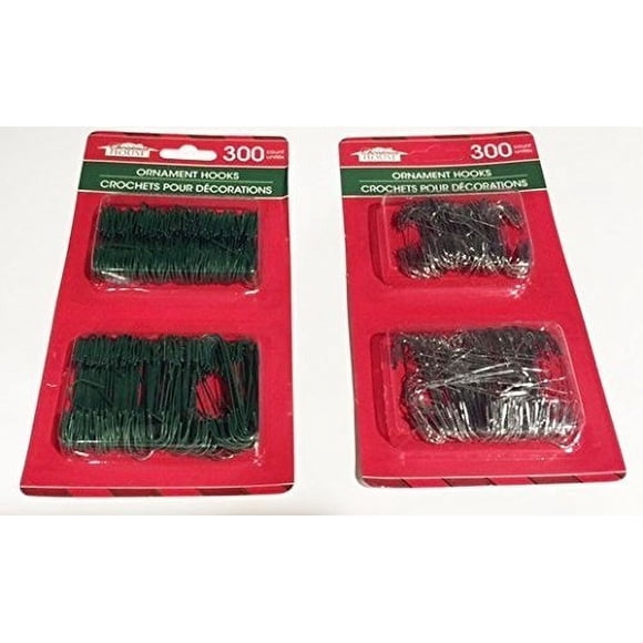 Christmas House Metal Ornament Hooks 300-ct. Packs (COLORS MAY VARY)