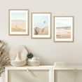 thumbnail image 3 of PixonSign Framed Canvas Print Wall Art Set - Camel Desert Road Landscape Art - Set of 3 Washed Out Desert Silk Road Photography Wall Décor for Living Room - 8"x10" Natural, 3 of 5