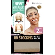 MM Qfitt HD Stocking Ultra Sheer Wig Cap 2Pcs Medium Nude 5222