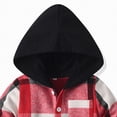 thumbnail image 2 of Kaprioy Boys Winter Clothes Toddler Baby Boy Clothes Plaid Long Sleeve Patchwork Hoodie Top + Pants 2pcs Fall Winter Outfits Set Boys Clothes Boys Outfits, 2 of 6