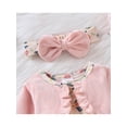 thumbnail image 5 of Qiylii Baby Girl Floal Romper Suits, Long Sleeve Playsuit + Headband,0-18M, 5 of 9