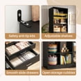 thumbnail image 5 of Homieasy 22" Floor-Standing Closet System, Multi-Tiered Wardrobe Storage Unit with Adjustable Shelves & Smooth-Glide Drawers,Black, 5 of 6