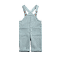 thumbnail image 3 of nvzhuang Toddler Baby Corduroy Suspender Rompers Solid Color Adjustable Strap Pockets Overalls Spring Autumn Button Trousers, 3 of 8