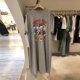thumbnail image 1 of Summer Trend New Disney Mickey Mouse Women Dress Cartoon Loose Short-sleeved Over-the-knee sexy Long T-shirt Skirt dressXXL Gao Jinjia LED, 1 of 2