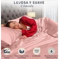 thumbnail image 2 of Juego De Sábanas Matrimonial De Satín Lujosas Modelo Rosa, 2 of 4