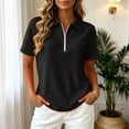 thumbnail image 2 of QGJZVUNL Women'S Short Sleeve Zip Up Tennis Top Casual Summer Business Tops Activewear Athletic Clothing Size 5XL, 2 of 7