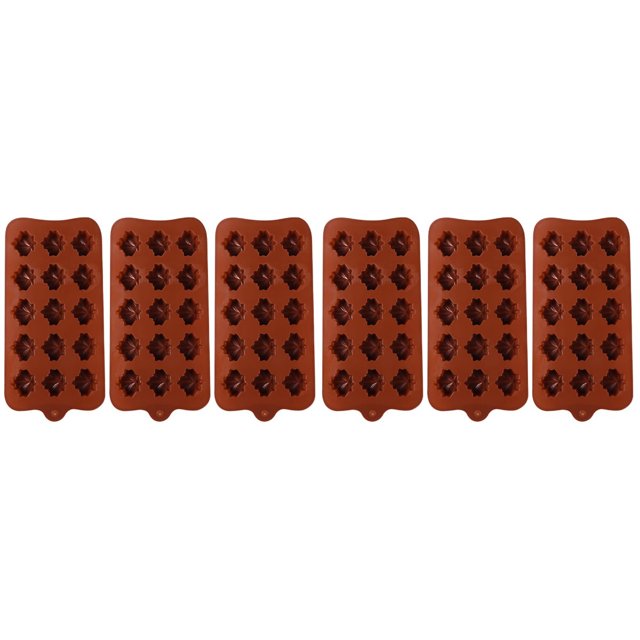 Molde para pastel de hoja de arce Yongwei, 6 piezas, moldes de silicona para hornear postres de chocolate con hojas de arce (café)