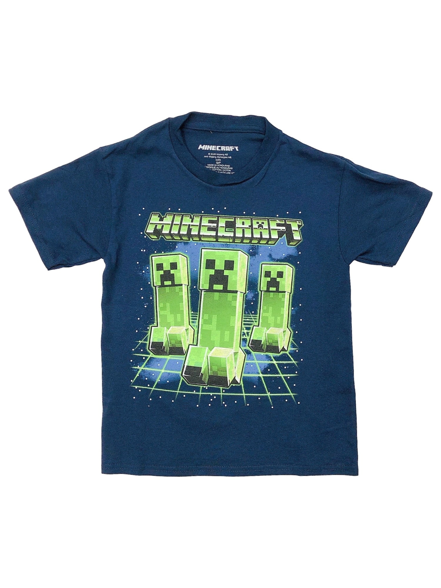 Minecraft Boys Six Panels Character T-shirt Size XL 14-16 Black 100% Cotton 