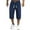 Navy, variant on Brnmxoke Linen Shorts for Men 2023,Men's Long Linen Shorts Solid Color Below Knee Pocketed 3/4 Summer Drawstring Capri Pant Big and Tall