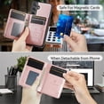 thumbnail image 4 of AutSpace Funda para Samsung Galaxy S26+ 5G, Bloqueo RFID, Cuero PU, Compatible con MagSafe, Billetera Desmontable 2 en 1 con Tarjetero, Soporte, Cubierta Protectora Magnética, Rosa, para Galaxy S26+, 4 of 9