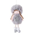 thumbnail image 2 of PVCS Girl Angel Plush Doll Snowflake Pattern Christmas Tree Pendant - Gray, 2 of 5