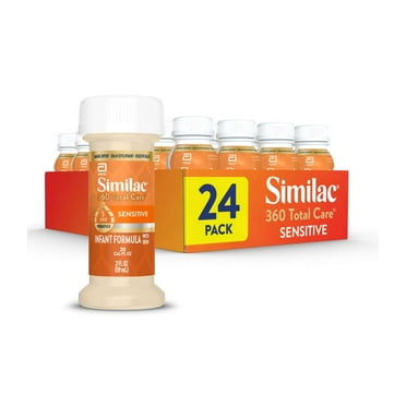 Similac 360 Total Care Sensitive Ready-to-Feed Baby Formula, 2-fl-oz Bottle, Pack of 24