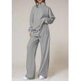 thumbnail image 3 of PRETTYGARDEN Womens Casual Two Piece Sets Fall Outfits Quarter Zip Sweatshirts Straight Leg Pants Sweatsuits Tracksuit, 3 of 9