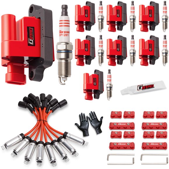 Kit de bobinas de encendido y arnés de cables de bujías GBTAD, 8 piezas