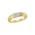 thumbnail image 3 of 14kt Yellow Gold His Hers Round Diamond Cluster Matching Wedding Set 1/4 Cttw, 3 of 3