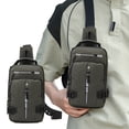 thumbnail image 3 of WRKEKC Sac Bandoulière Imperméable pour Extérieur avec Port USB, Sac de Poitrine Léger en Polyester pour Randonnée, Sangle Réglable et Multiples Poches, 3 of 6