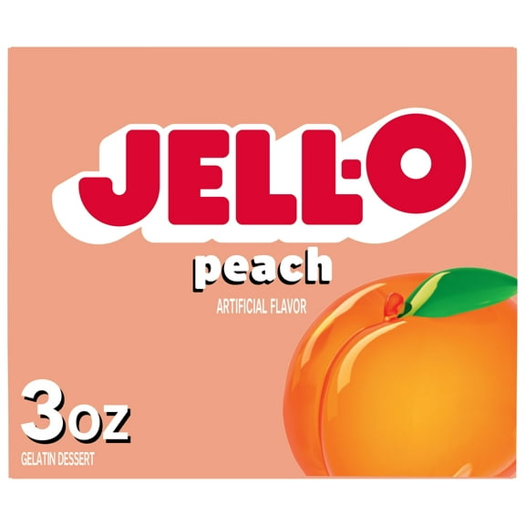 Jell-O Peach Artificially Flavored Gelatin Dessert Mix, 3 oz Box