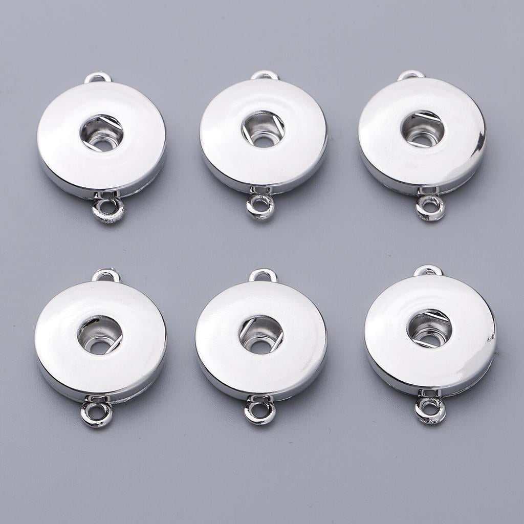 6pcs Alloy Slide Charm Base For 18/12mm Bracelet Necklace Fit 18mm Snap Button 