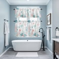 thumbnail image 3 of Coastal Turtle Kitchen Curtains Sets for Windows 24 Inch Length, Teal Green Ocean Coral Starfish Jellyfish Rod Pocket Window Treatments Tier Curtains and Valances Set for Bedroom/Bathroom, 3 of 8