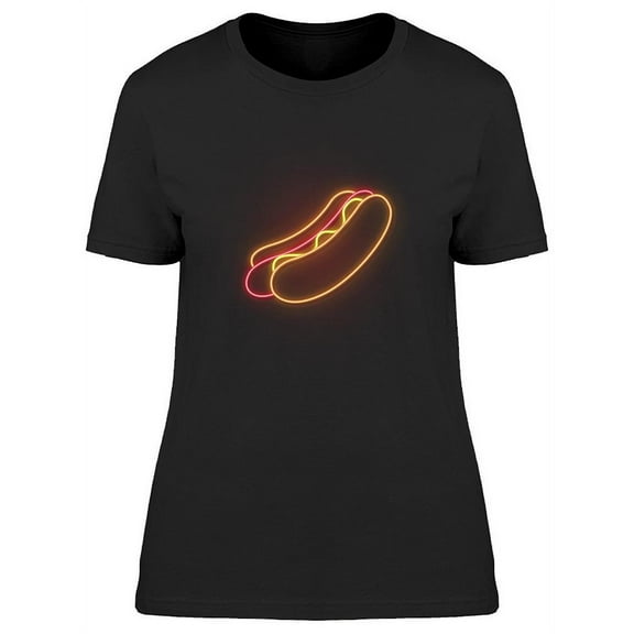 Hot Dog Neon Design T-Shirt Women -Image by Shutterstock, Female x-Large