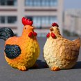 thumbnail image 5 of Jiibva Resin Chicken Figurines Cartoon Hen Statue Easter Decoration Realistic Rooster Hen Ornaments Animal Sculpture for Garden Home Decoration, 5 of 7