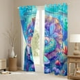 thumbnail image 3 of Homewish Cute Cartoon Mermaid Black Out Curtains,Oceean Animal Curtains Pack of 2 (42x63 Each),Watercolor Sealife Coral Bedroom Curtains For Girls,Breathable Home Decor, 3 of 6